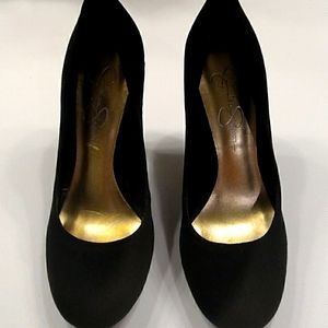 NWOT 2" Jessica Simpson black suede heels